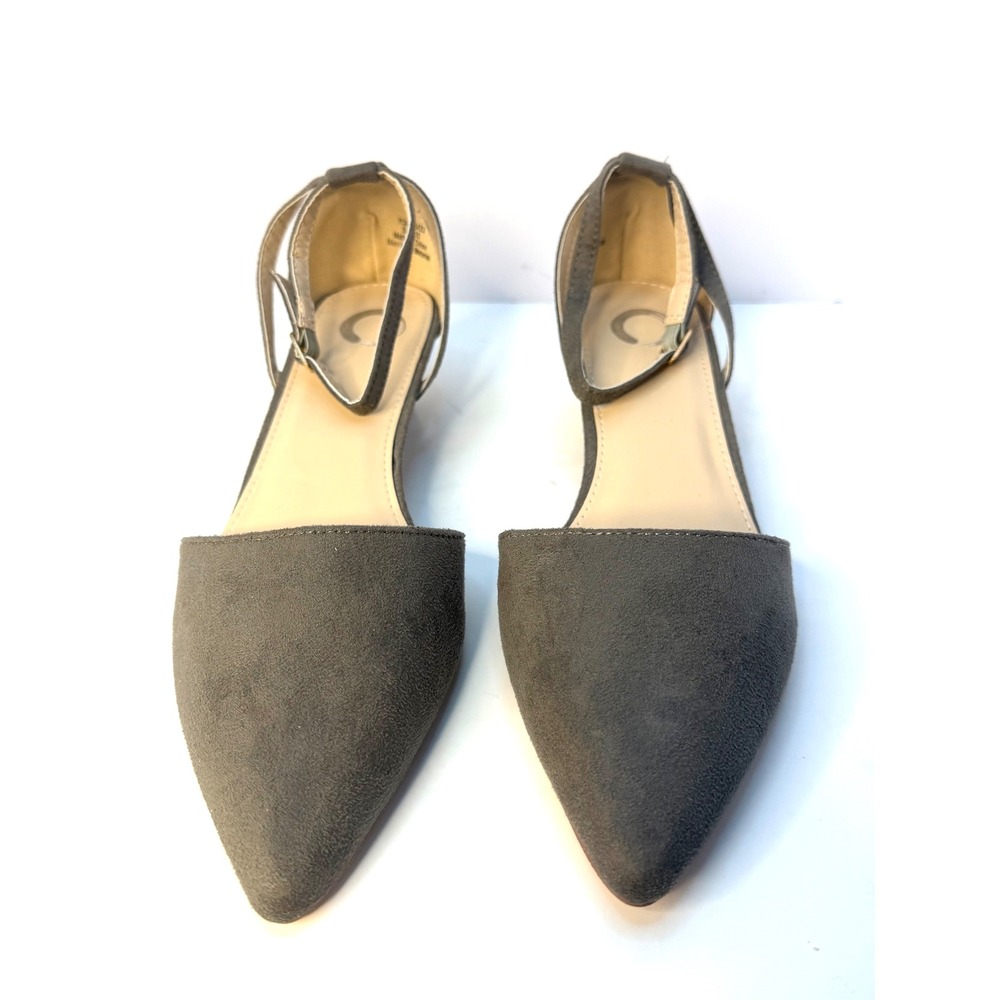 Journee Collection Women's Arkie Pointed Toe Demi Wedges Size 10 Gray NWT/BOX